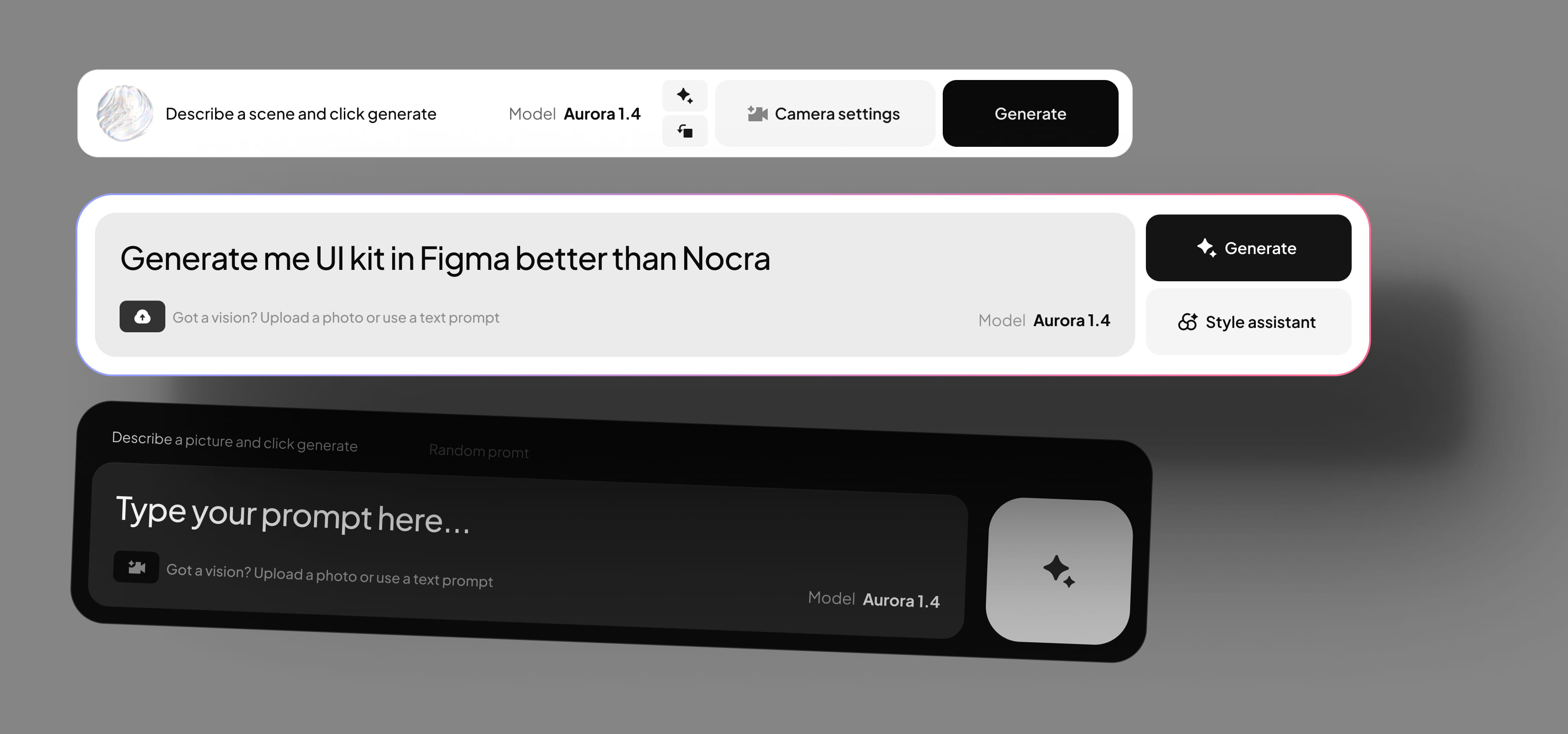 Figma AI design templates: Prompt inputs