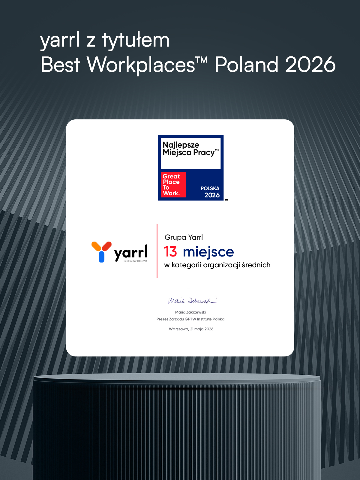 yarrl z certyfikatem ISO/IEC 27001:2022