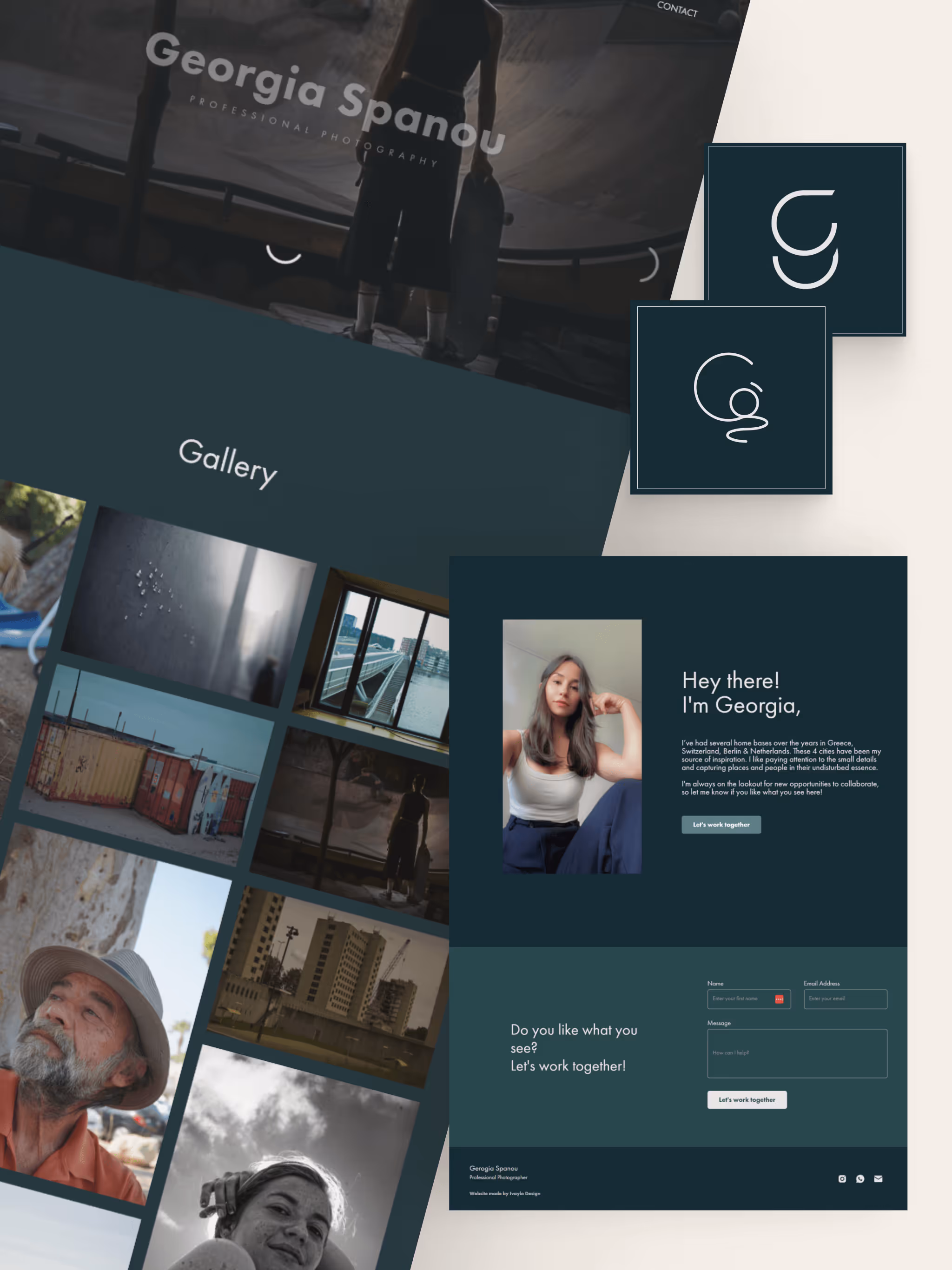 A portfolio design for a photographer
