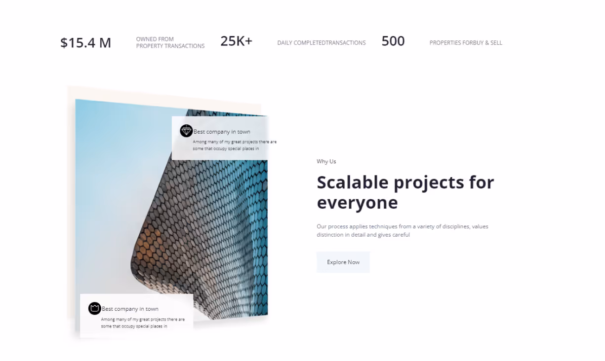 Web design for a real estate startup