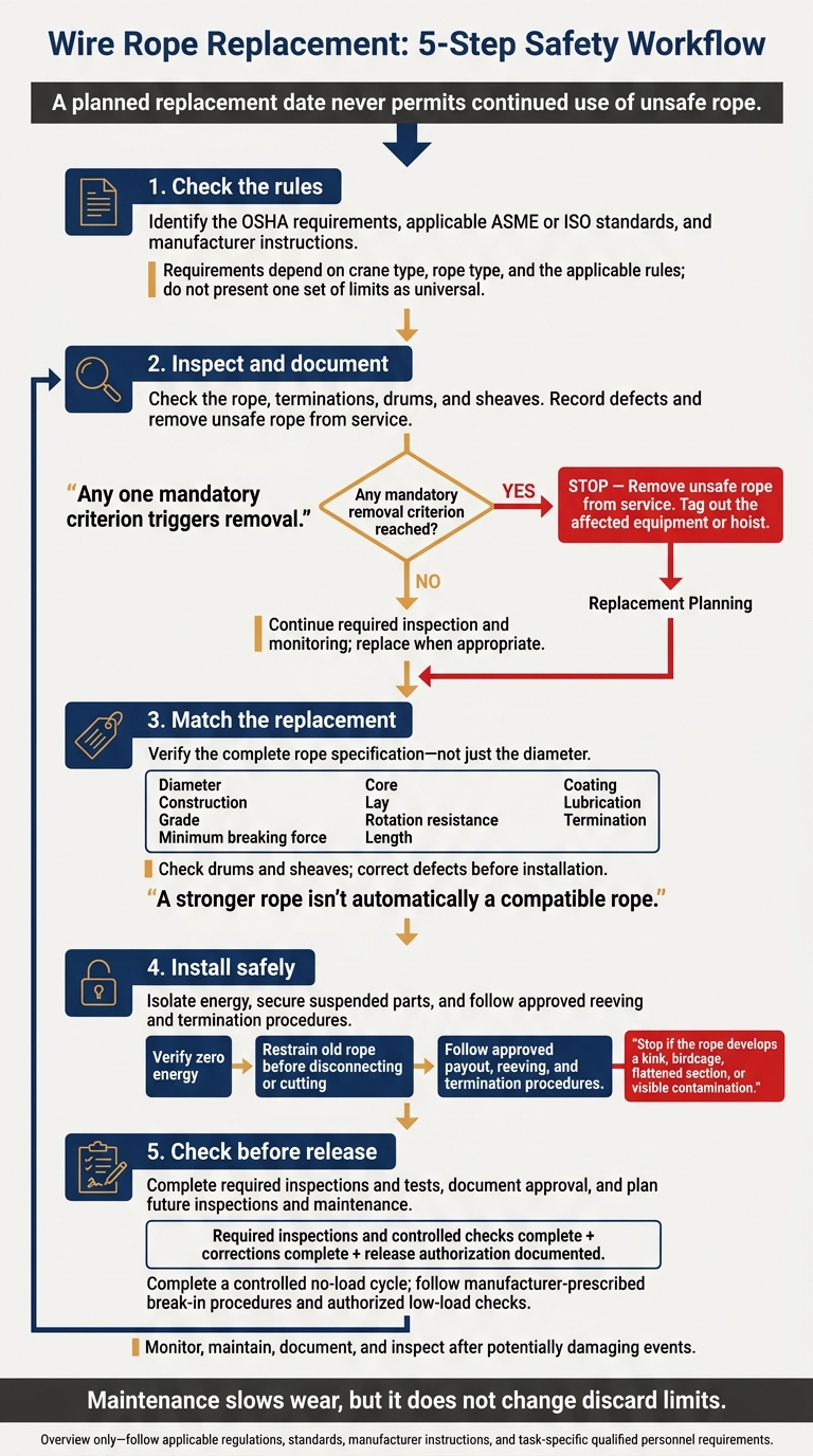 Wire Rope Replacement: 5-Step Safety Workflow