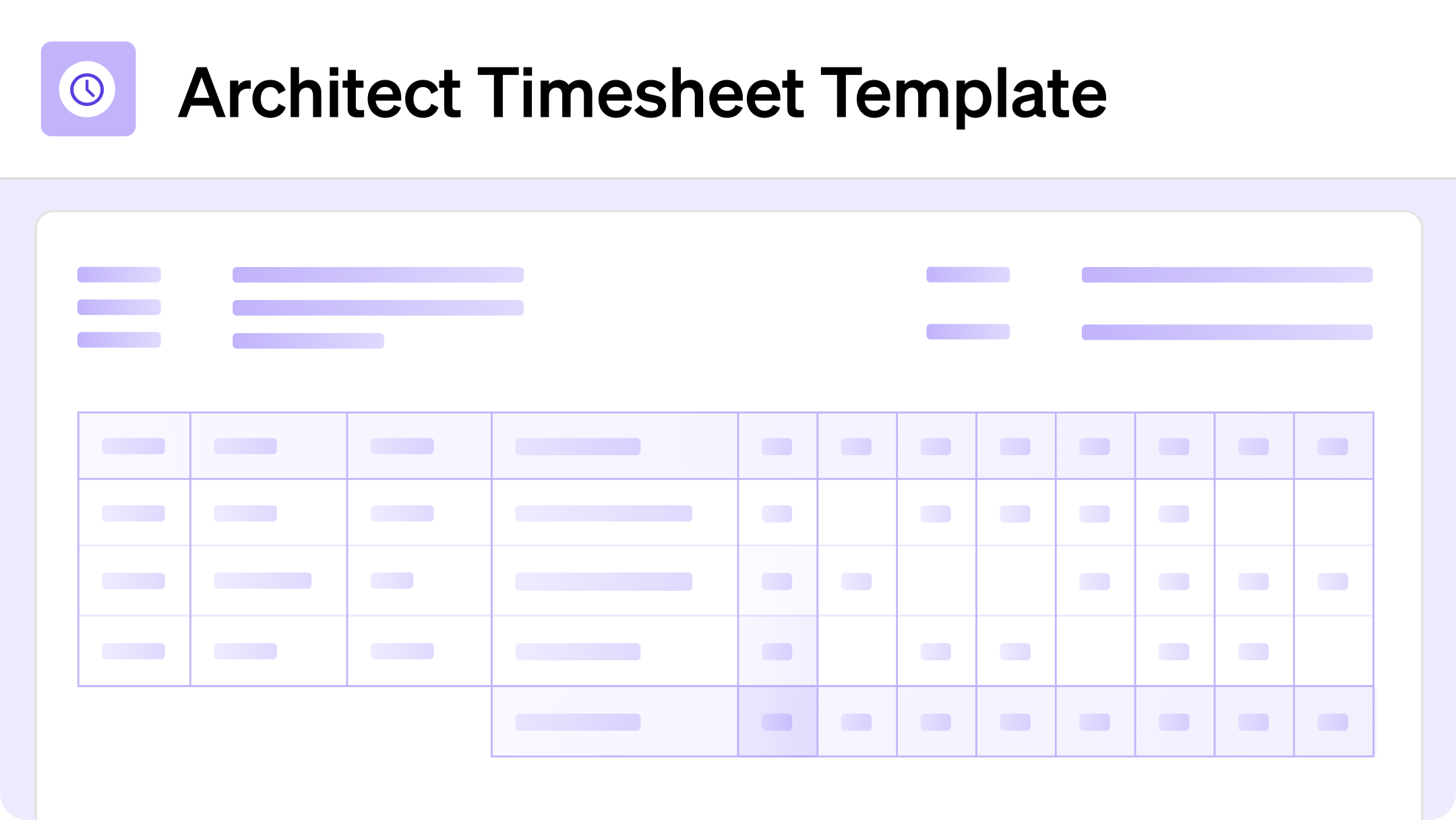 Free Architect Timesheet Template
