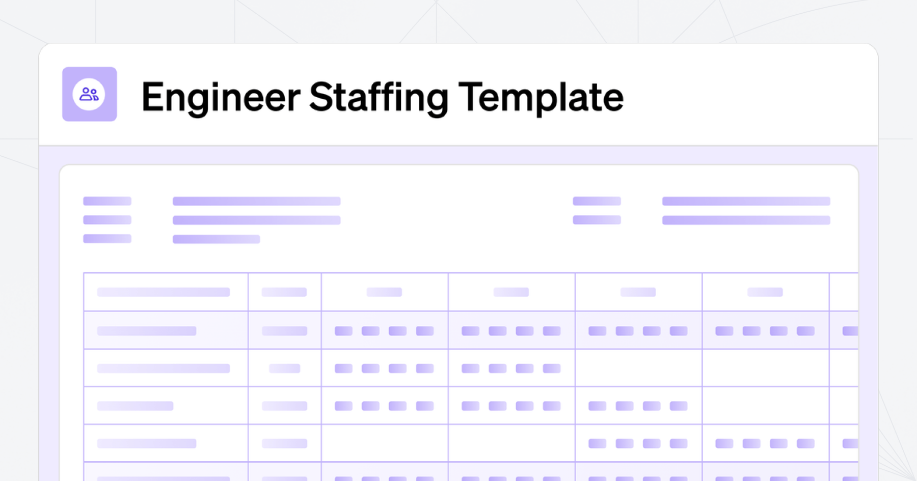 Engineer Project Staffing Plan Template