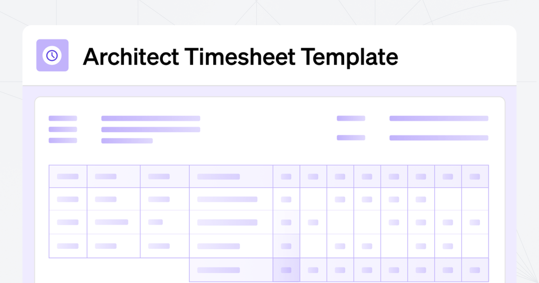 Architect Timesheet Template