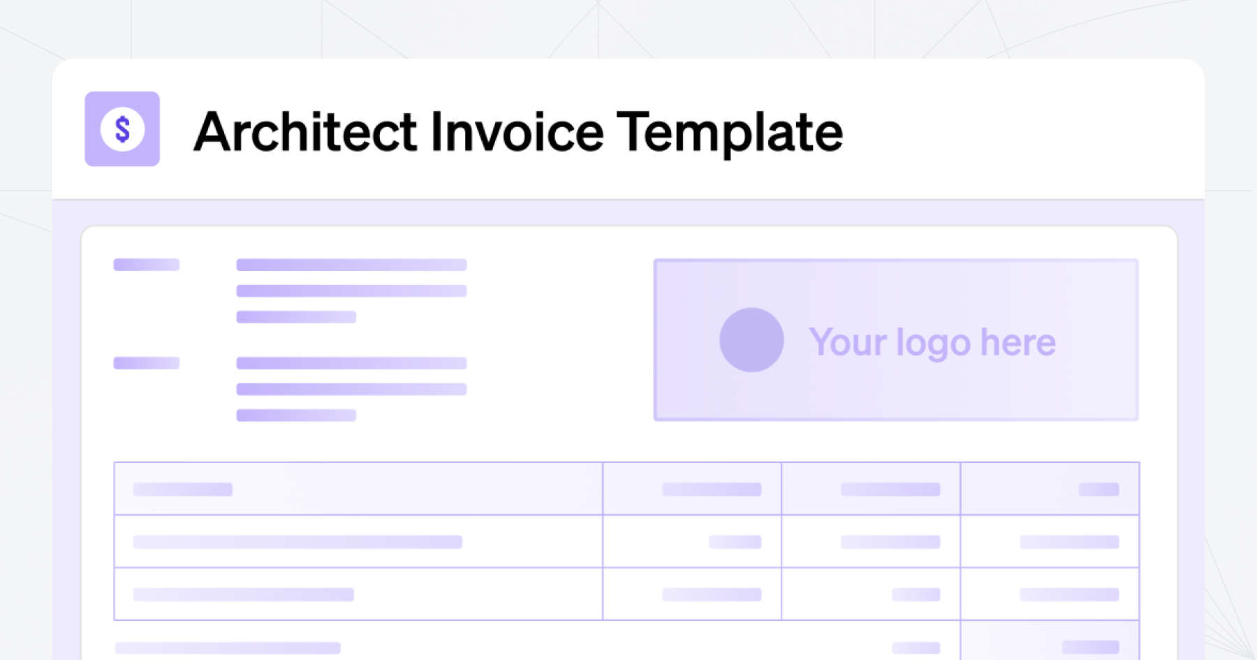 Architect Invoice Template