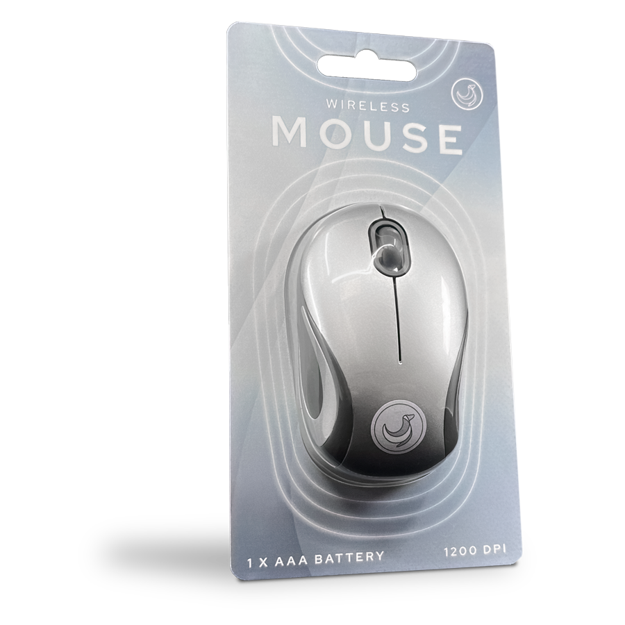 Computer mouse in a cold seal packaging