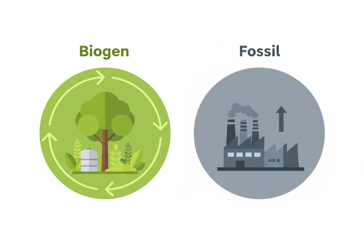 Biogen und fossile Emissionen