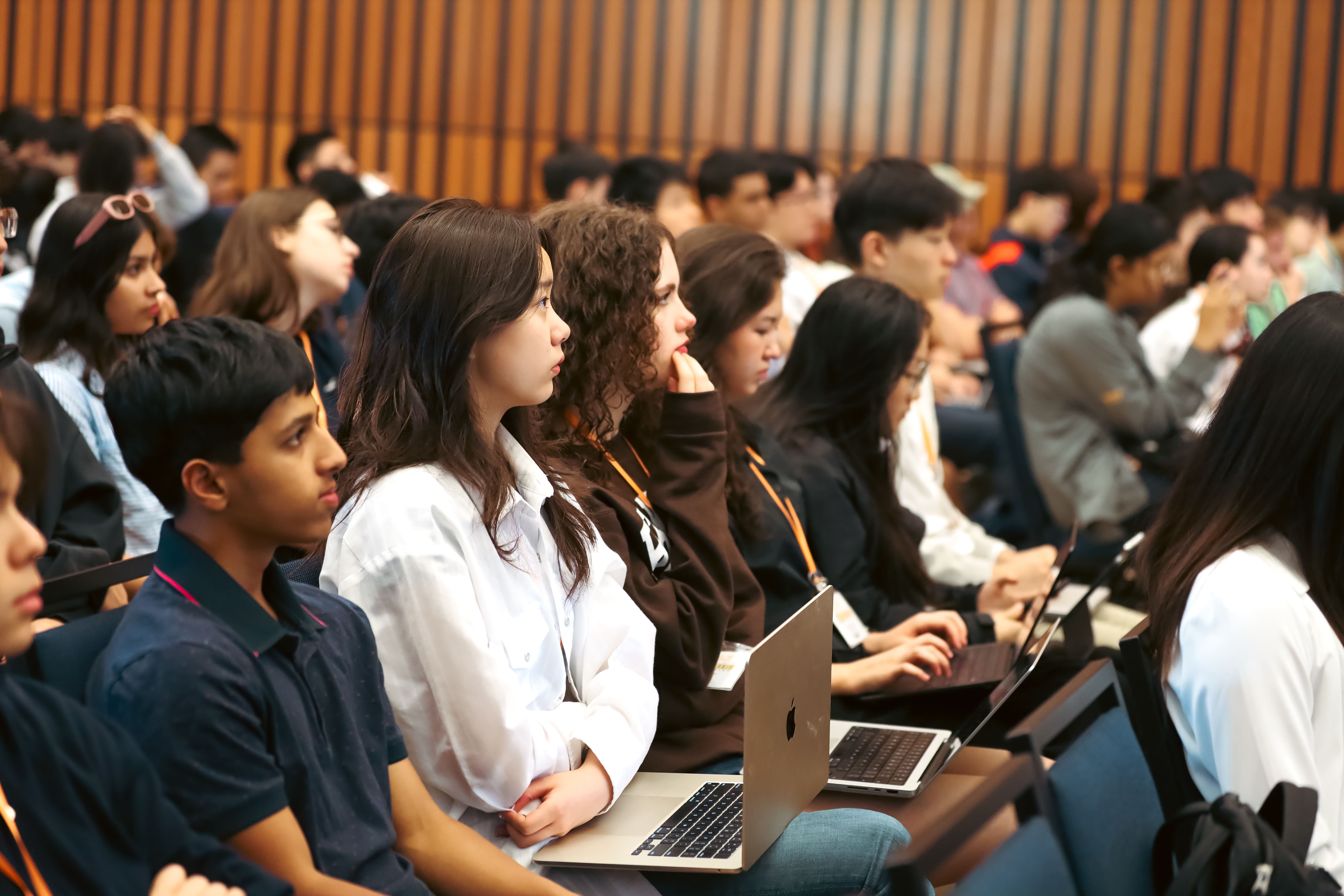 Students watching a presentation