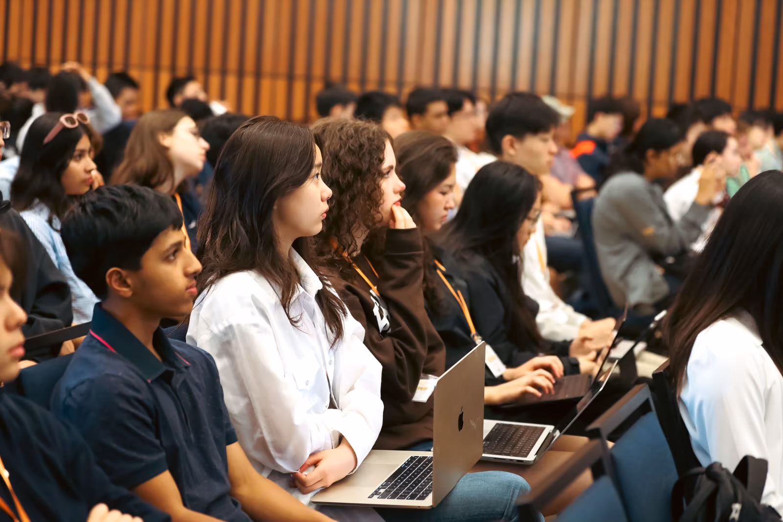 Students watching a presentation