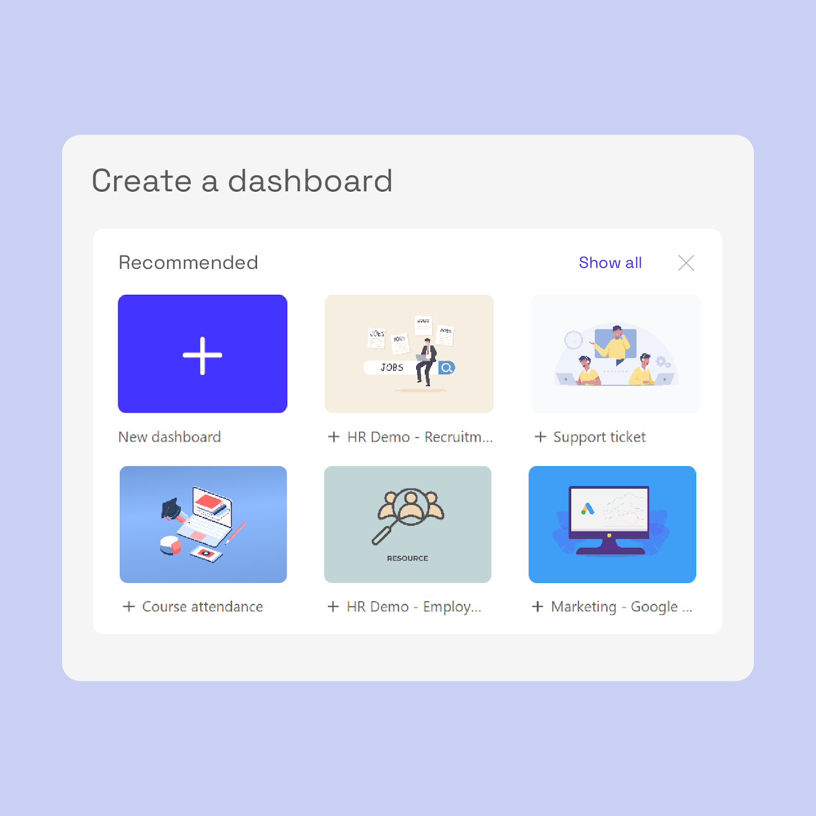 Dashboard templates Luzmo