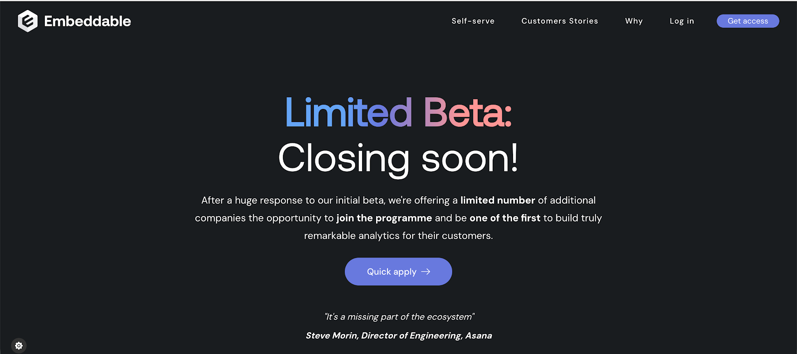 Embeddable pricing is a secret.