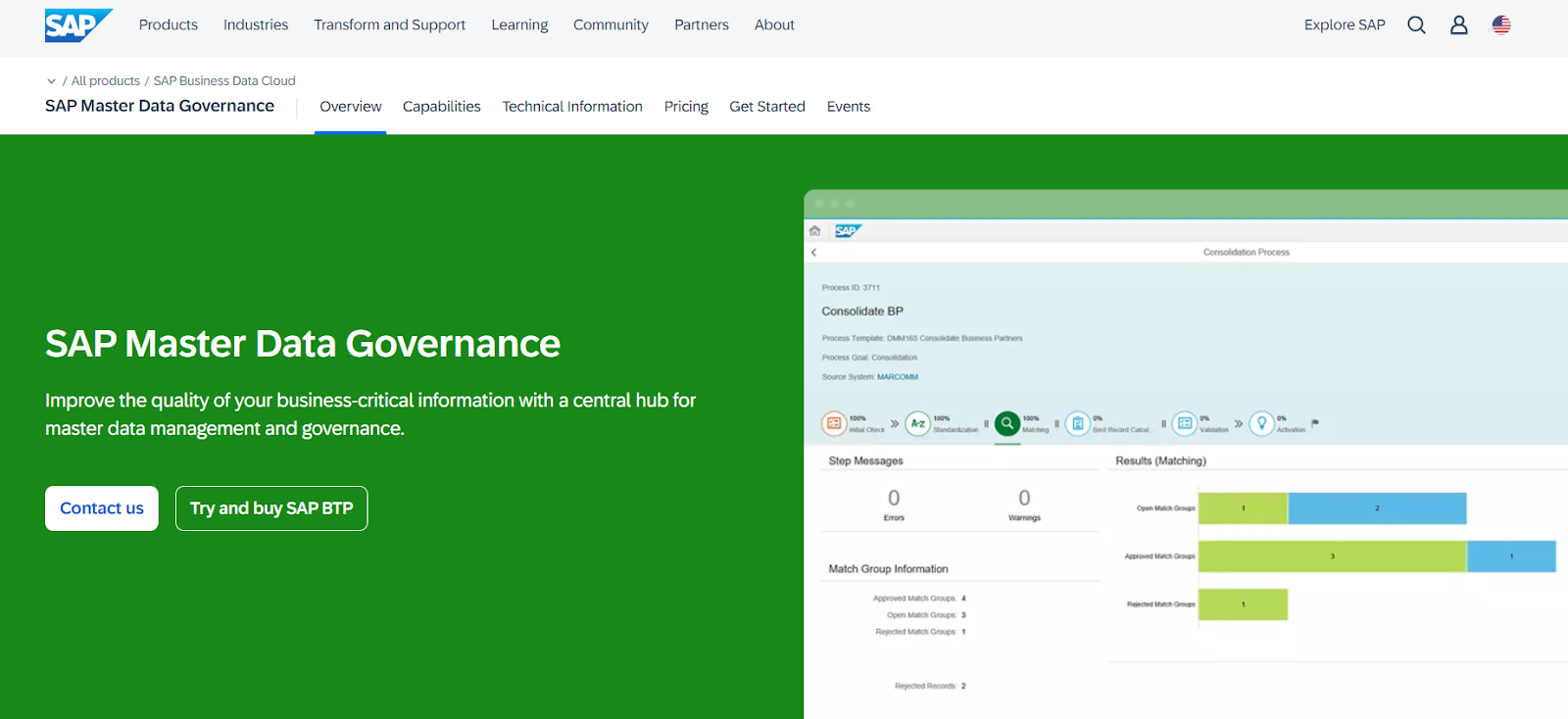 SAP Master Data Governance (MDG) with a comprehensive suite of features for managing large volumes of data