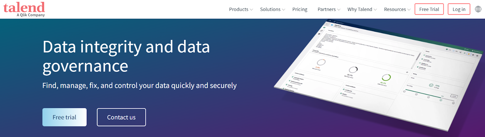 Talend Data Fabric data governance platform for data quality rules and more to ensure data quality