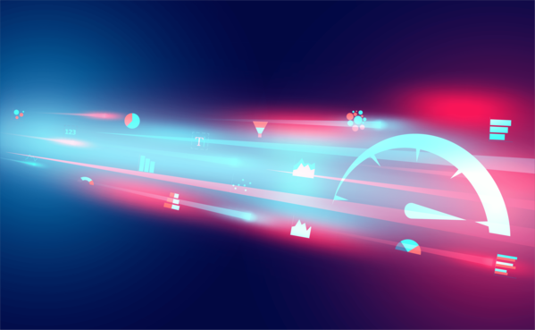 An illustration of Warp, Luzmo's acceleration service for fast embedded analytics