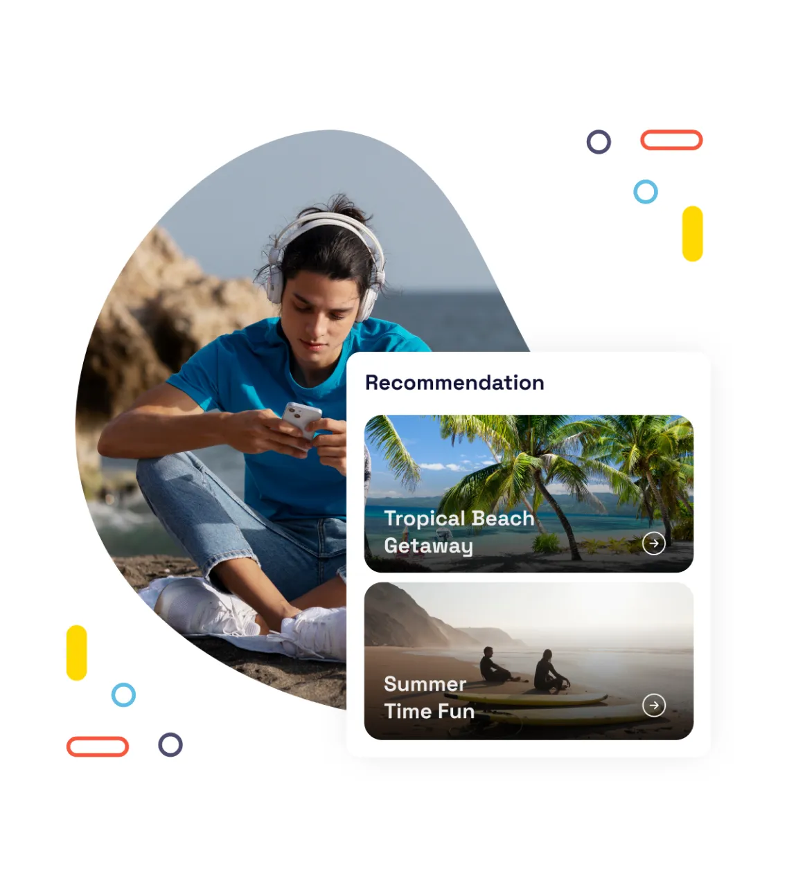 Boy Exploring the recommendations feed