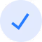 Blue check mark inside a light blue circle on a white background.