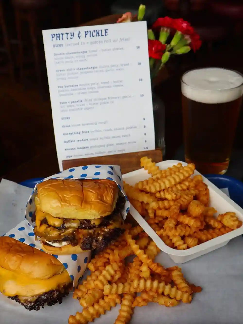 Crown&Castle X Patty&Pickle 🤝😋 come down and try out a double cheese burger, fries with a cheeky pint 🍻. Wednesday to Saturday 5PM-9:30PM.  We look forward to seeing you all.