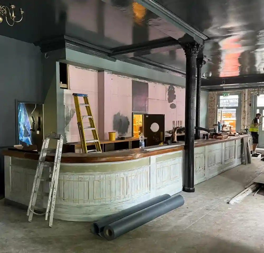 We’re in full refurb mode 🤩 the bar is getting a complete revamp and have you spotted the new colour on the walls 👀