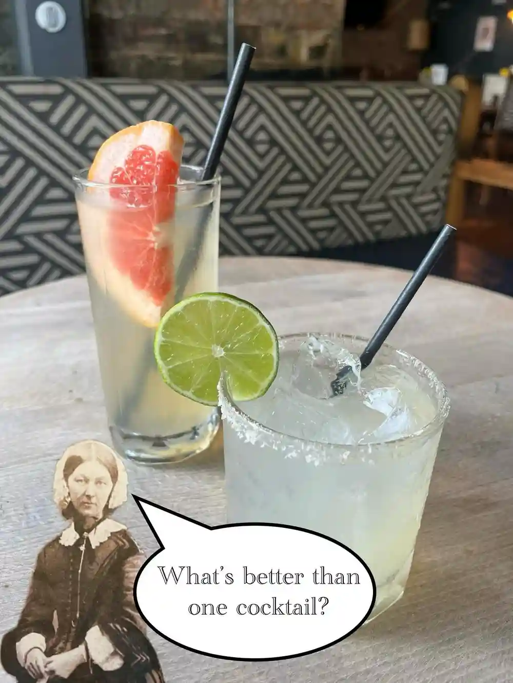 In need of a mid-week pick me up like our Mrs Lion here? 

Grab any 2 cocktails for £16 today and tomorrow from 5PM. Happy hour is calling! 👵🍸🍹