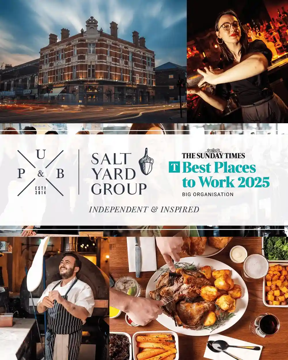 We’re thrilled to share that we have been recognised in the Sunday Times Best Places to Work 2025! 🏆 

This achievement reflects our commitment to creating a workplace where our team members feel valued, supported, and inspired every day. We’re incredibly proud of the Urban Family for making our pubs and bars more than just places to work - but places to grow, connect, and thrive. 

Want to join an award-winning team that knows what it means to put people first? Hit the link in our bio to learn more about us and to see opportunities.