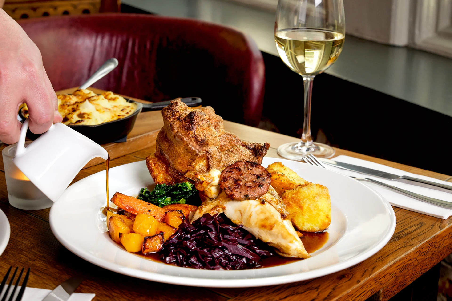 Experience the quintessential Sunday Roast at The Duchess of Kensington. Indulge in our exquisite roasts and curated drink list in a cosy atmosphere for the perfect end to your week.