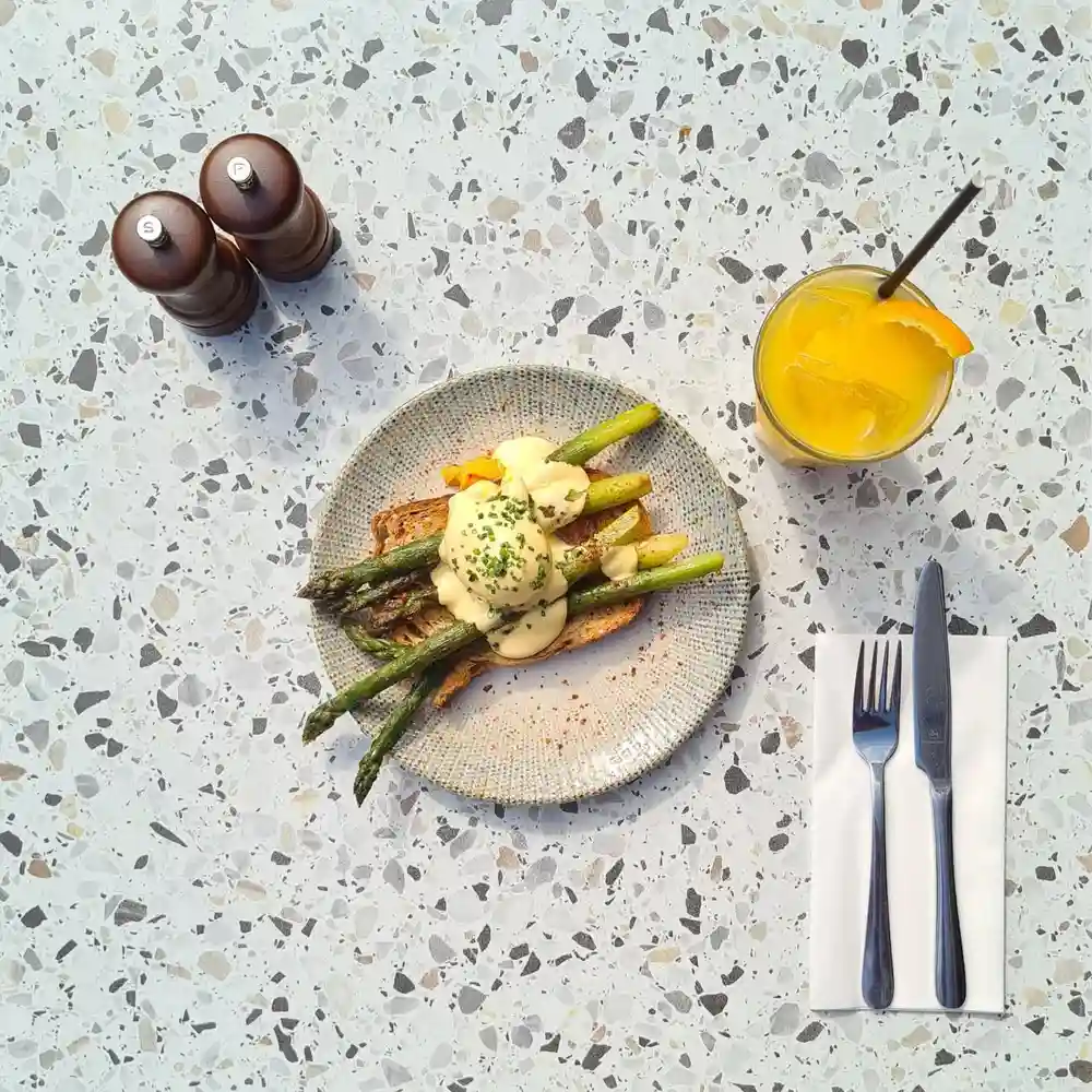 Introducing a new seasonal special - English asparagus, harissa butter, poached egg, Aleppo pepper, sourdough! Try it while you can 👀