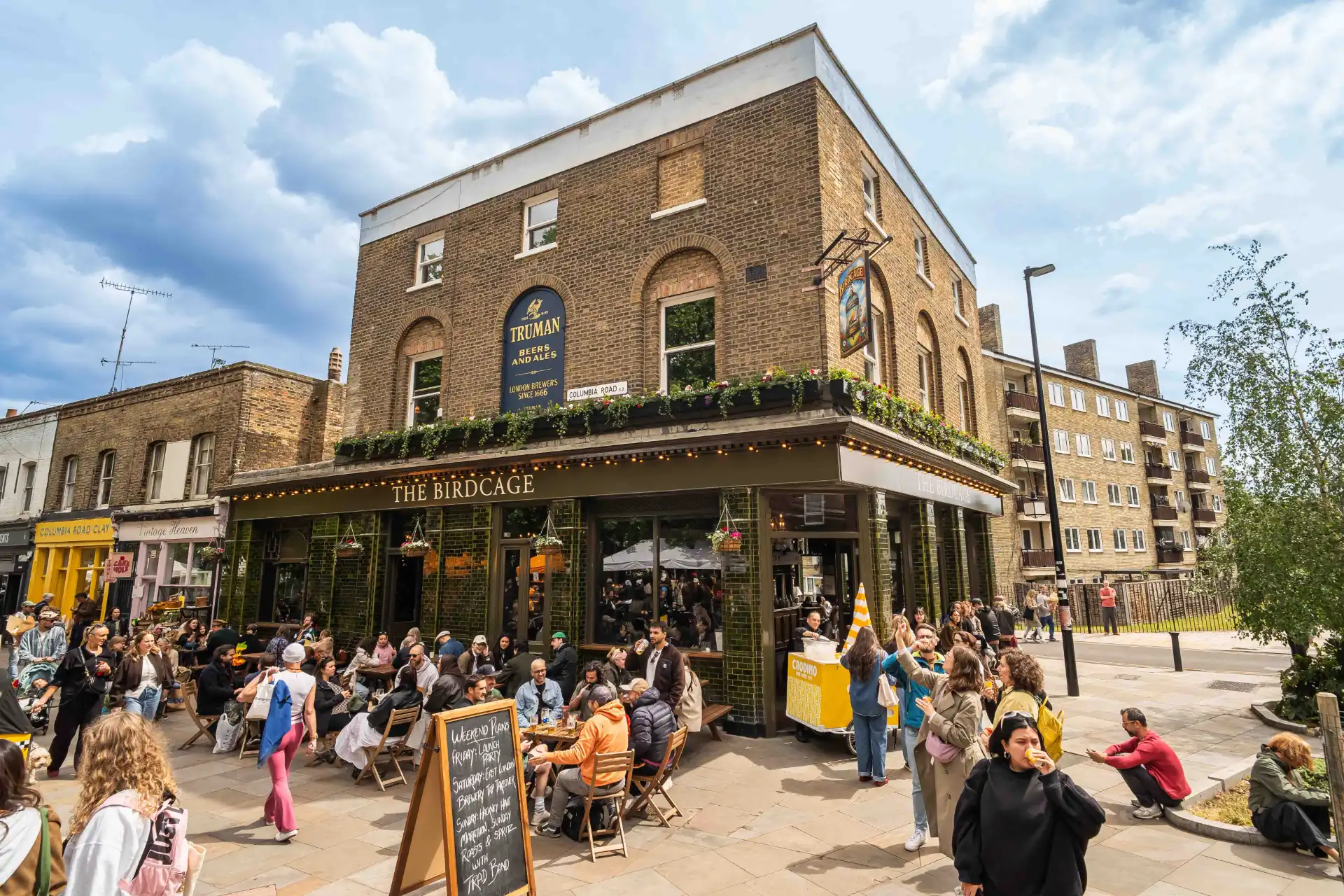 Located on the vibrant Columbia Road, The Birdcage is a pub steeped in character and charm, offering a warm and welcoming atmosphere for locals and visitors alike. With its rich history and prime location, the pub is a go-to spot for those seeking great food, exceptional drinks, and good company.