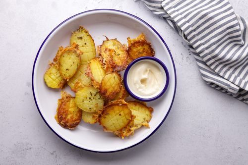 Herby Roasted Potatoes on serving platter