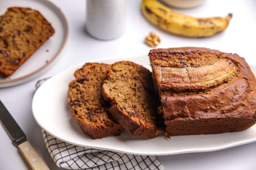 Sliced banana bread