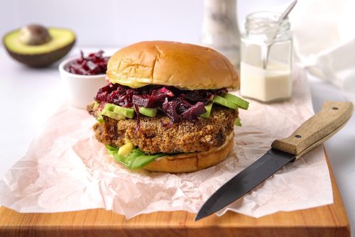 Crumbed cauliflower burger recipe