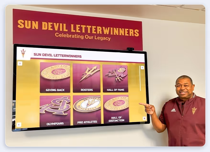 Rocket Alumni Solutions Touchscreen Hall of Fame User