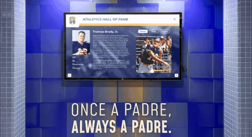 Tom Brady Recognition Display from Rocket Alumni Solutions at Junipero Serra High School