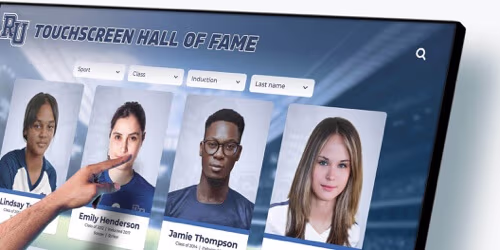 Book your touchscreen demo with Rocket Alumni Solutions