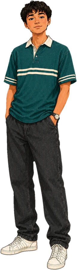 Teens UnEdited teen in a teal polo