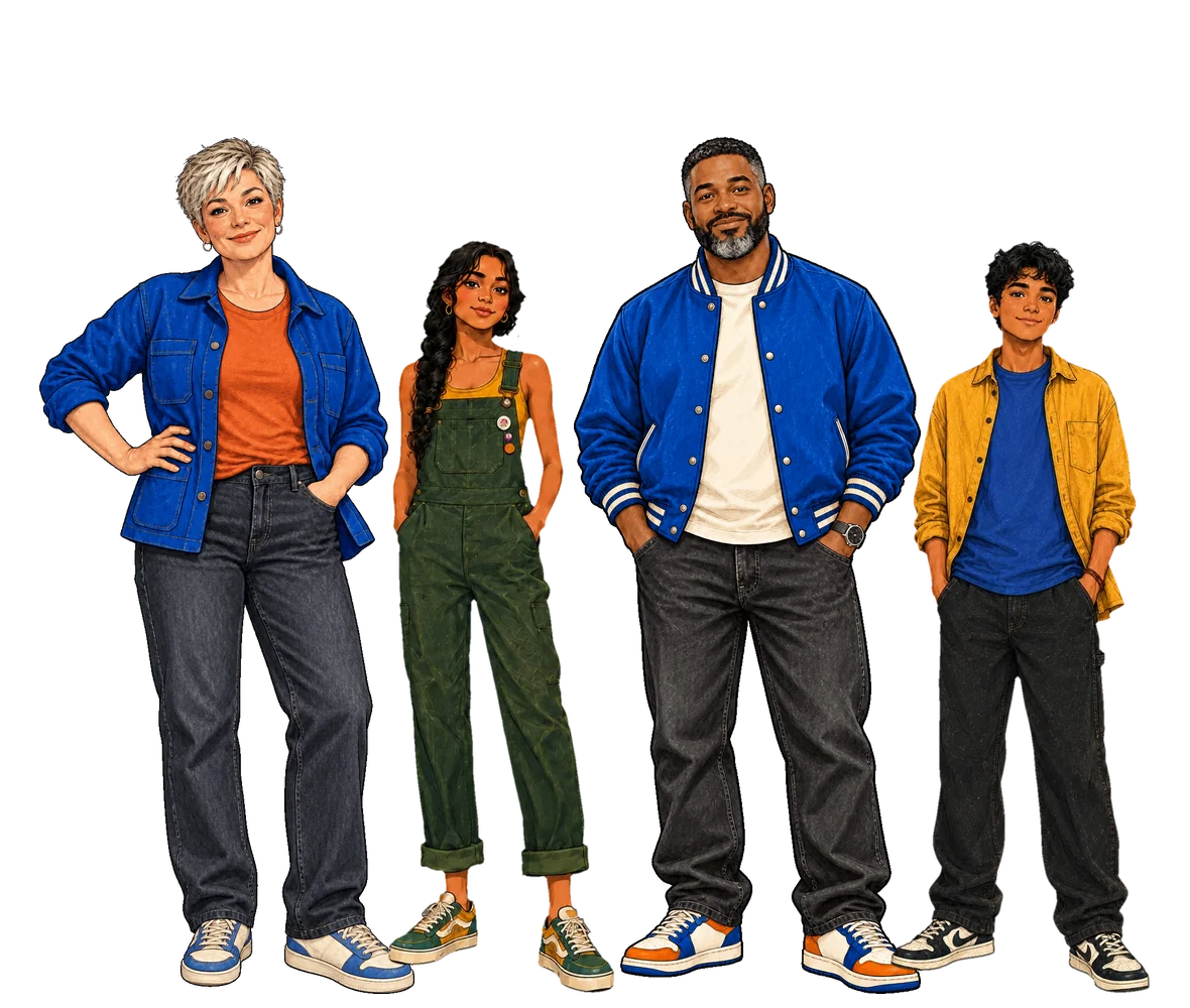Teens UnEdited adults and teens standing together