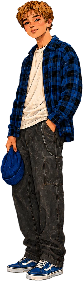 Teens UnEdited teen in a plaid shirt