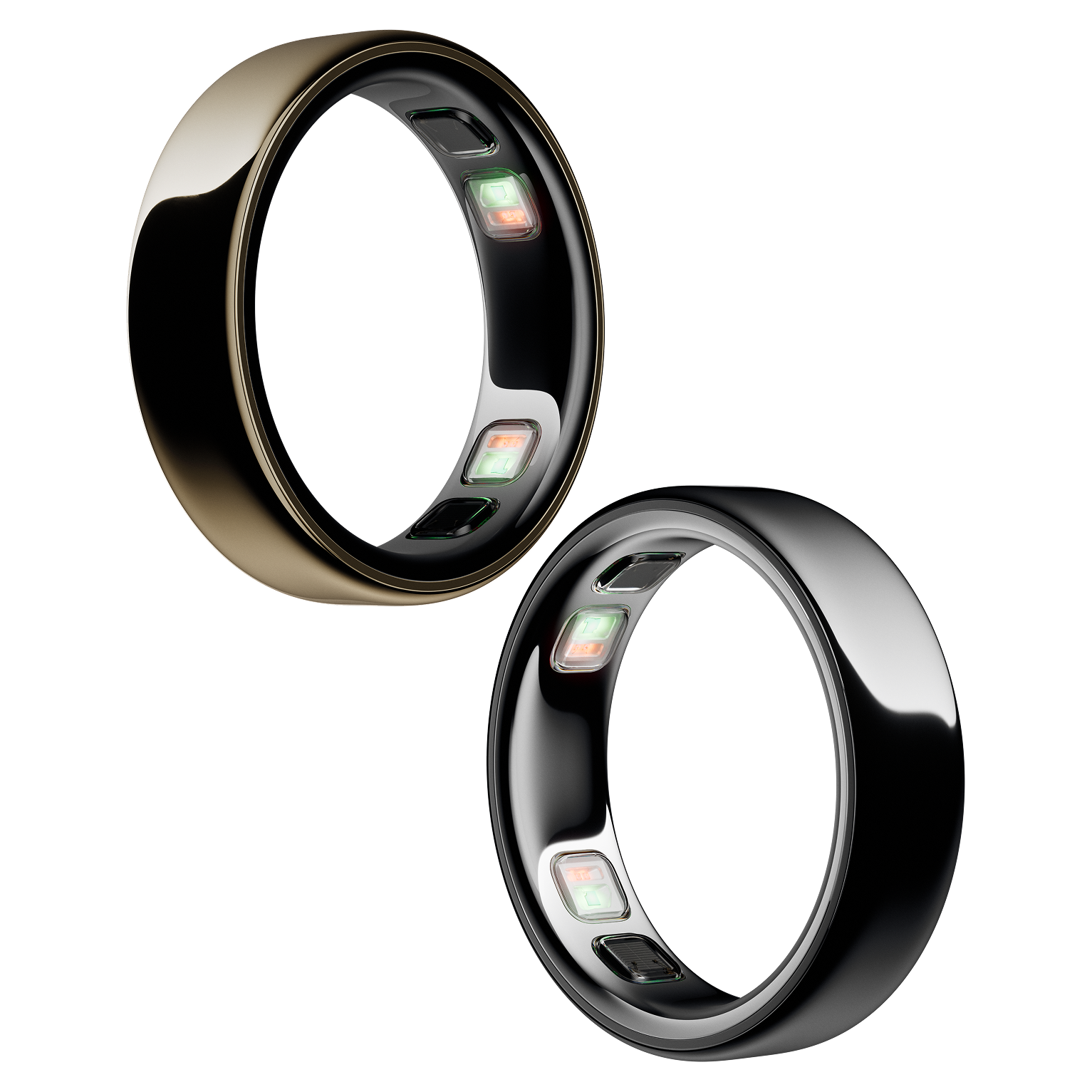 Two Oura Rings in gold and black
