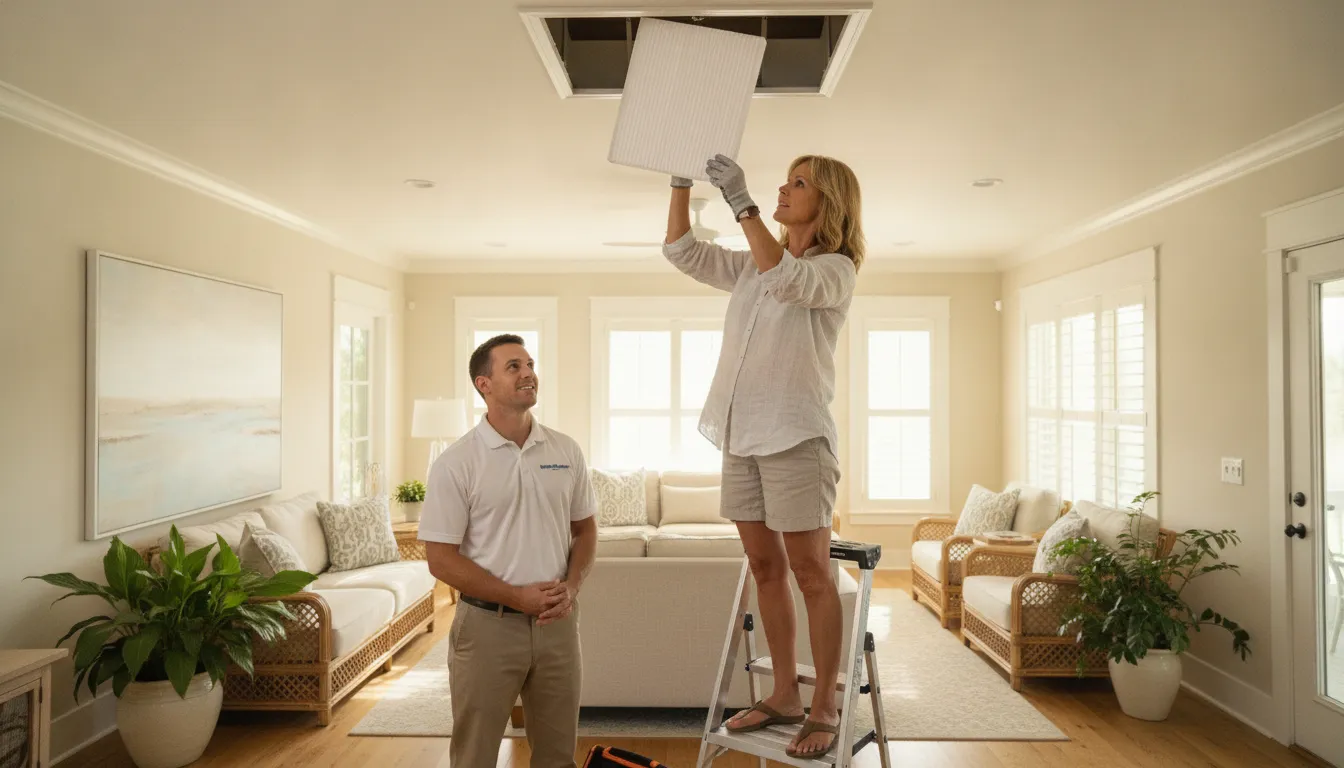 Family staying cool indoors while waiting for emergency AC repair during extreme heat