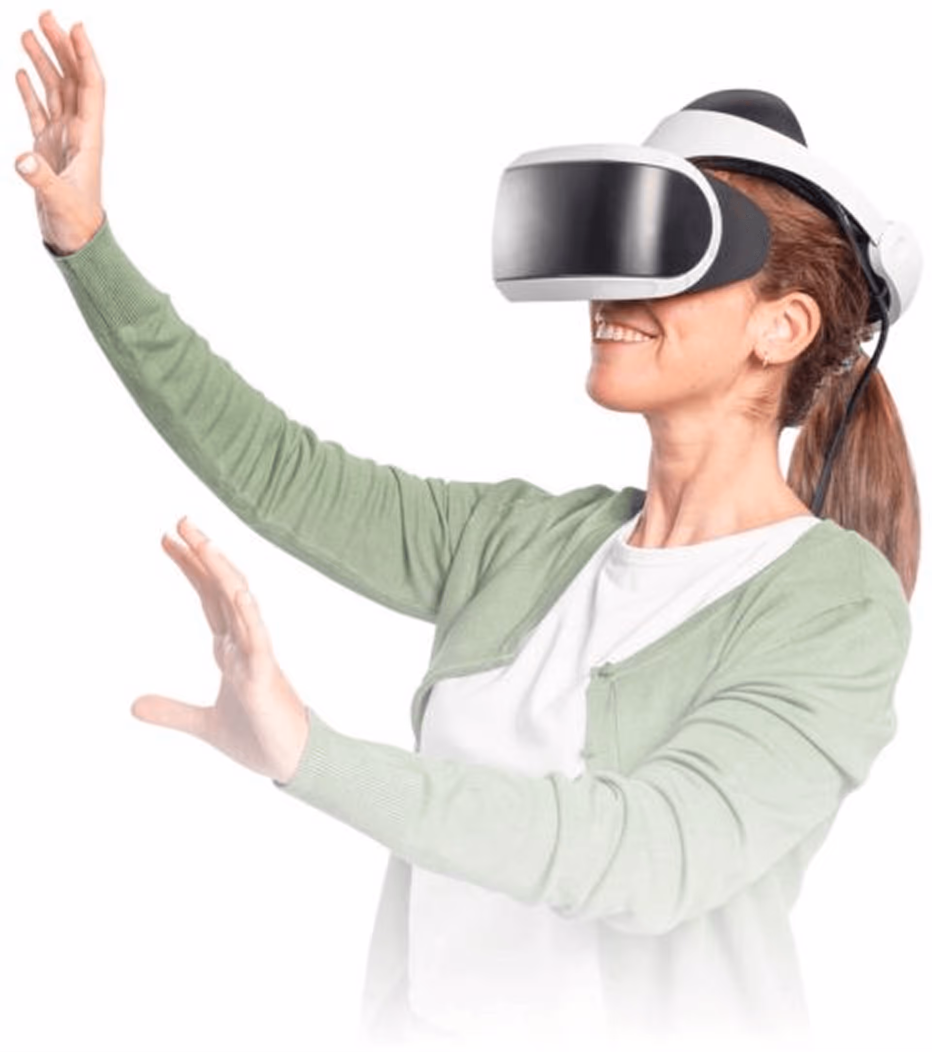 Lady using VR headset