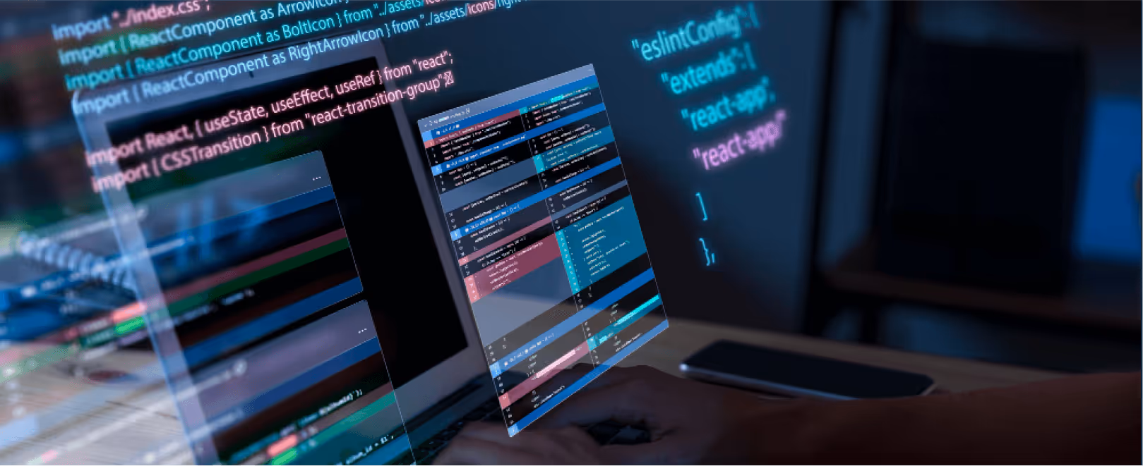 Computer Screen with development code