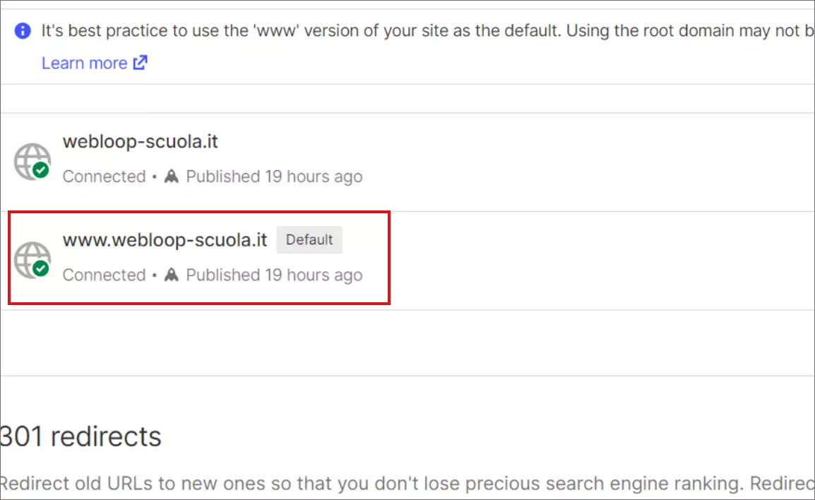 rendere la pagina default su webflow