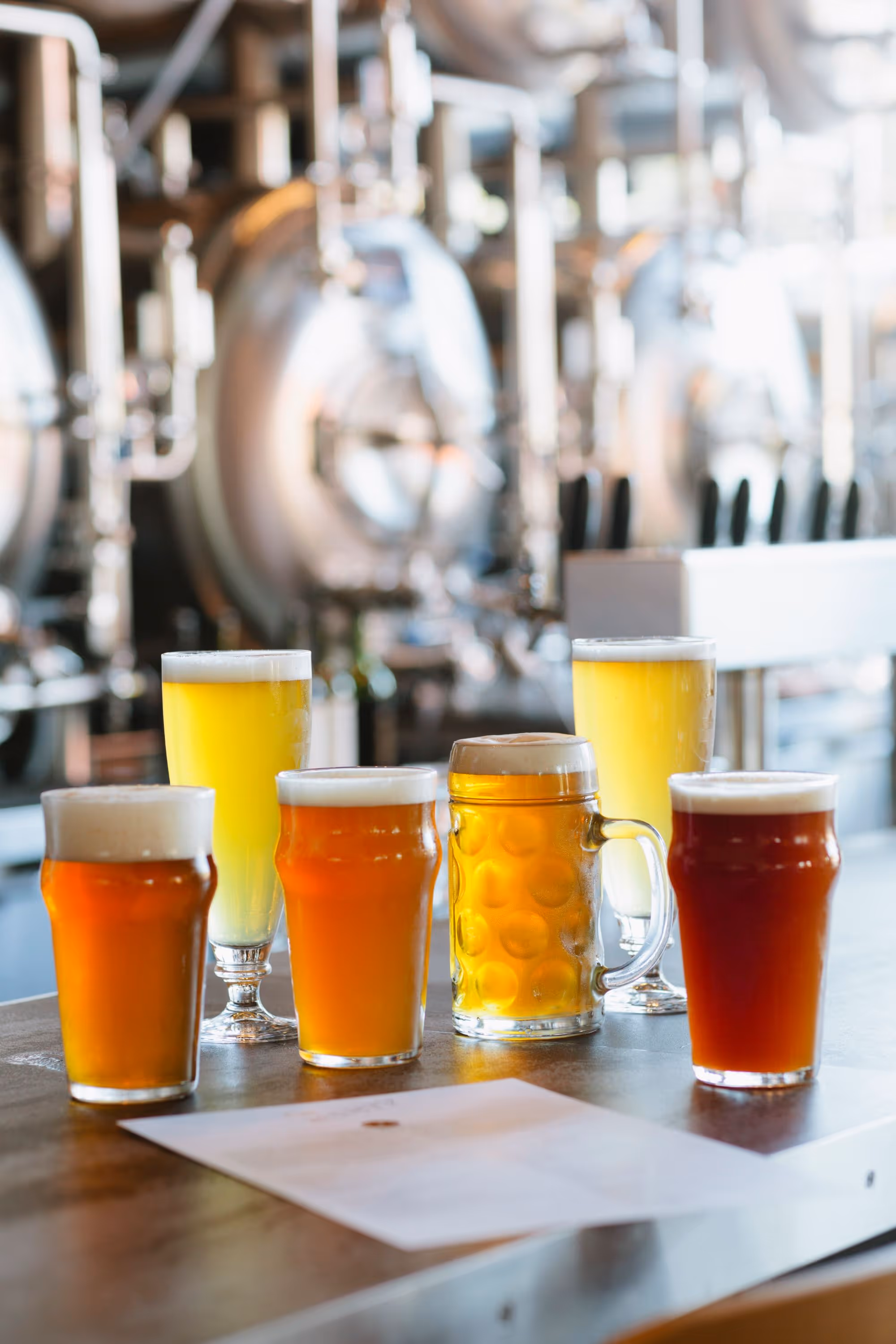 variety of beers on bar counter