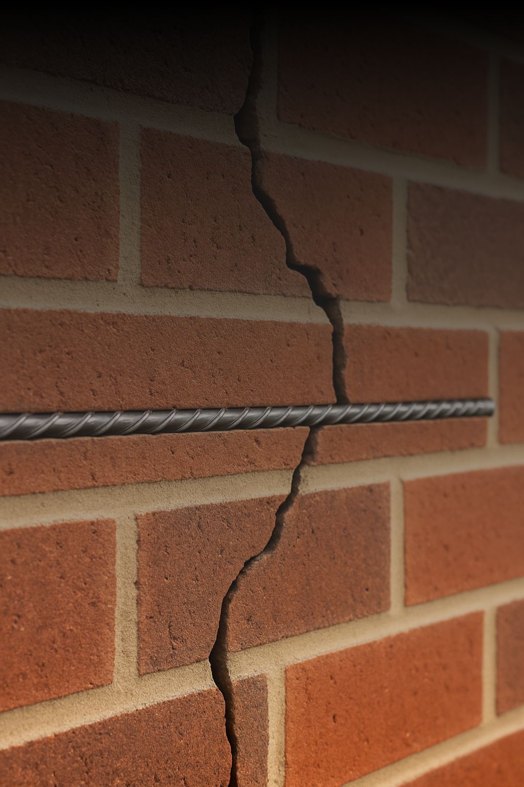 Brickwork repair in Sydney – stabilising structural wall cracks with reinforcement bar installation.