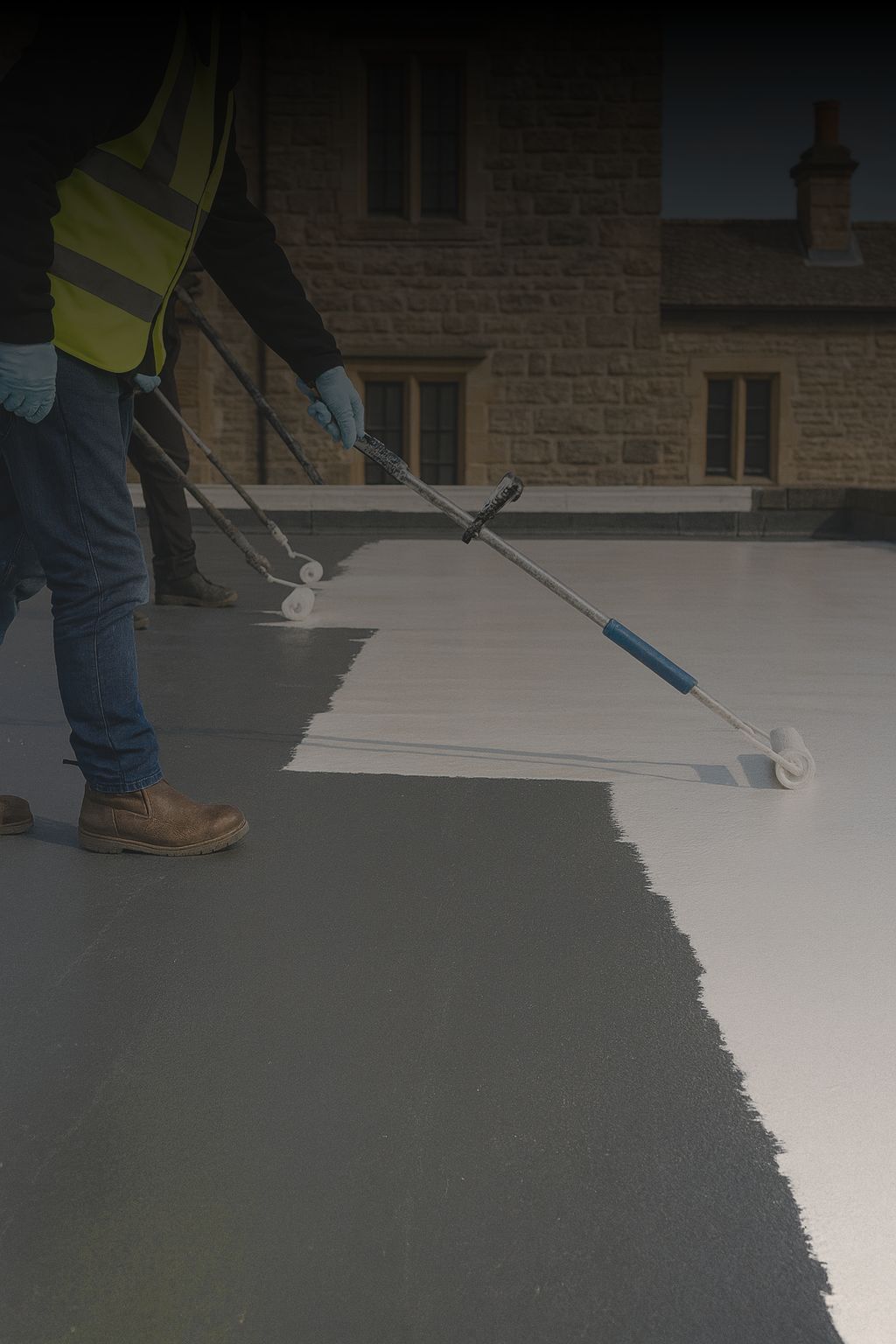 Heritage roof restoration in Sydney – protective waterproof coating applied to preserve historic structure.