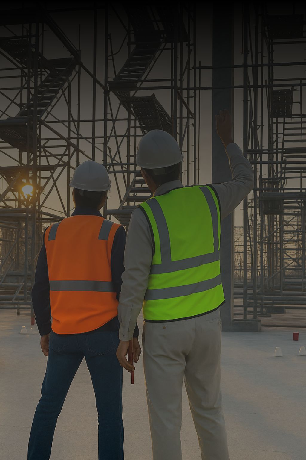Building investigators in Sydney assessing scaffolding and structural conditions as part of a remedial building report.