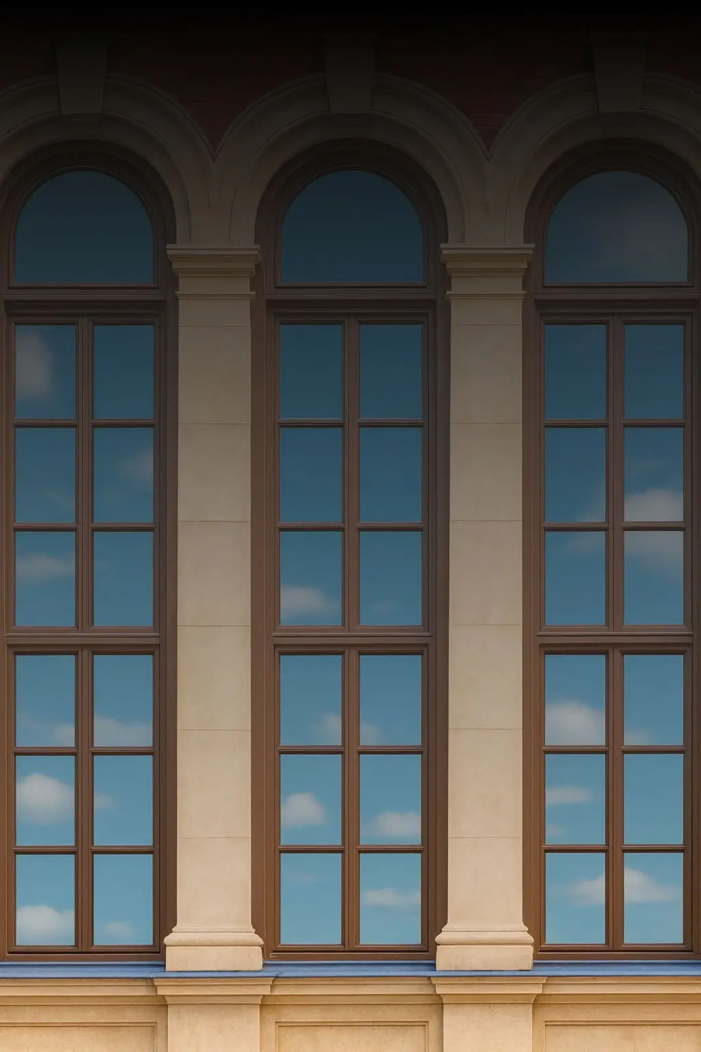 Façade restoration in Sydney – heritage building with arched windows restored to original condition.