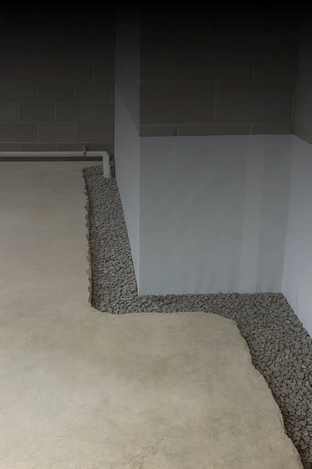 Basement waterproofing remediation in Sydney – installation of drainage system and wall lining to prevent water leaks.