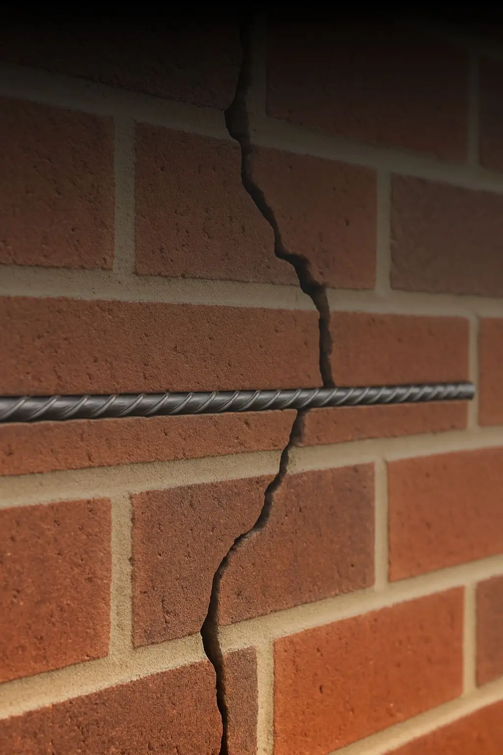 Brickwork repair in Sydney – stabilising structural wall cracks with reinforcement bar installation.