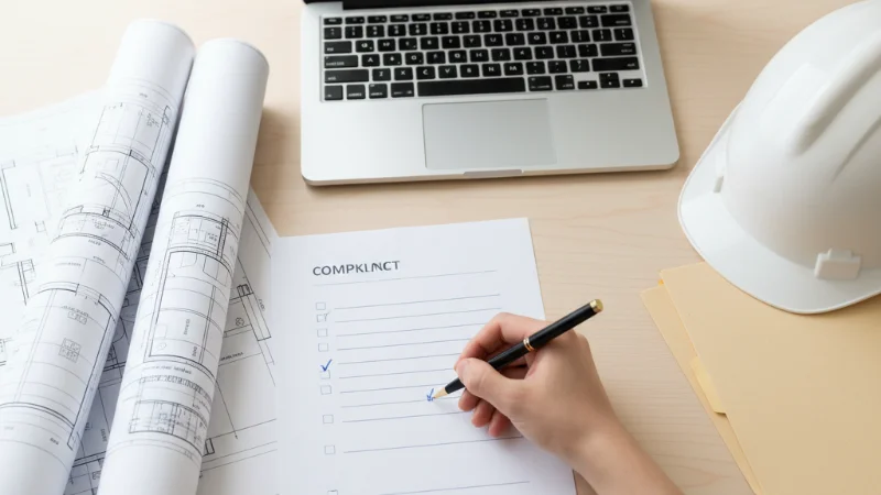 DBP Act July 2026 compliance checklist — building manager preparing documentation for Class 3 and 9c building regulations deadline