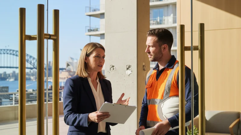 Building manager evaluating DBP-registered remedial contractor credentials at Class 9c aged care facility — contractor selection process for July 2026 compliance